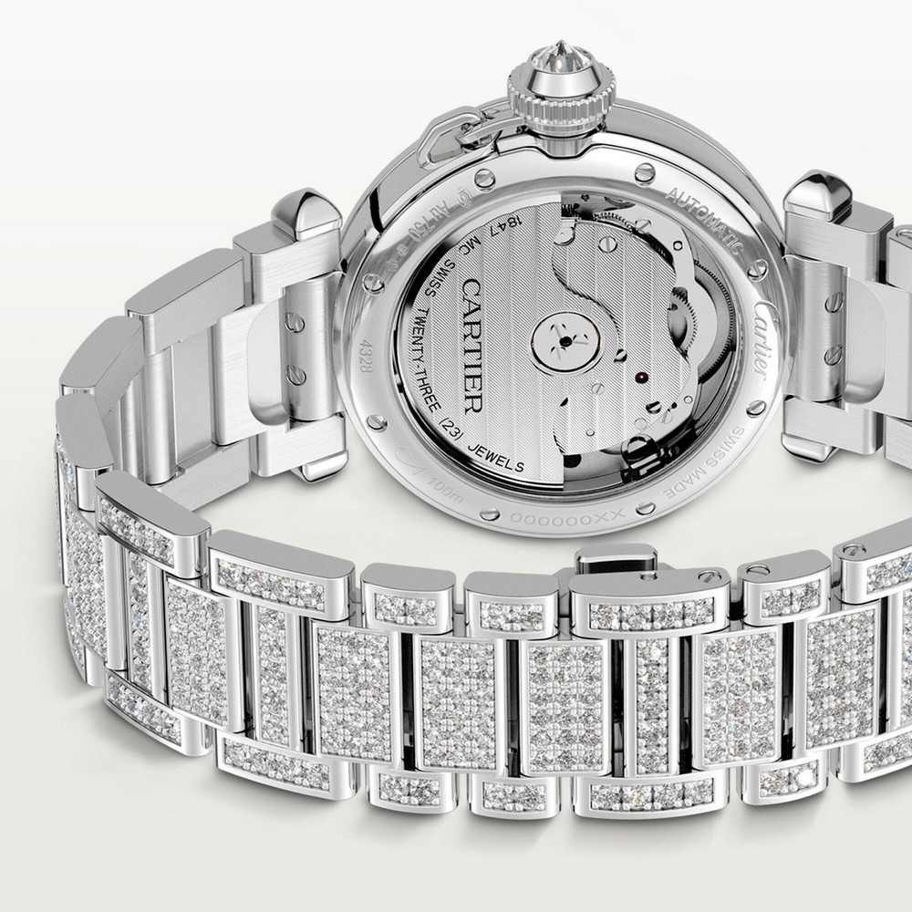 Đồng Hồ Cartier Pasha De Cartier Watch 35mm Nữ Xám